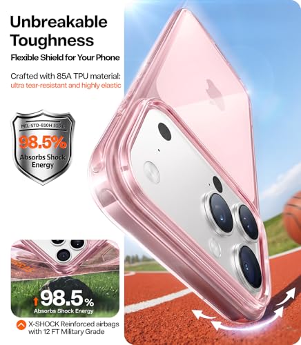 Image of TORRAS for iPhone 17 Pro Case Crystal Pink, Ultra-Thin