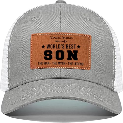 Image of Men's Hat Gifts - Men Cap Gifts for Christmas Father's Day Birthday Trucker Hat Leather Pattern Baseball Cap