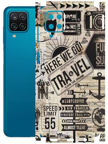 Image of AtOdds - Full Body Back Screen Guard Protector Film - Lamination Wrap Skin Sticker Compatible with Samsung Galaxy A12 | Scratchproof Matte Finish (Explore)