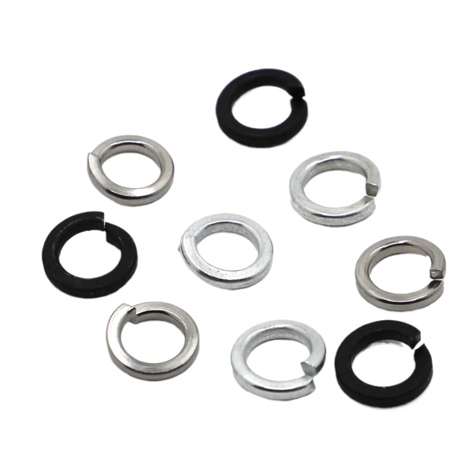 Spring Lock Washers 304 Stainless Steel White Black Zinc-Plated Spring Split Lock Washer Elastic Gasket(304 Stainless Steel,2pcs M24)
