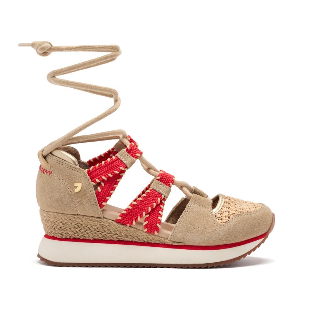 Sneakers Pelle con Zeppa E Rafia Griswold