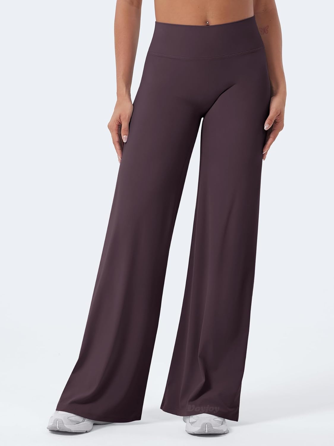 VOYJOY Straight Leggings Bottoms Wide Leg Pants for Women 29"/ 31.5"/33"/35" High Waist Stretch Casual Sweatpants - Image 5