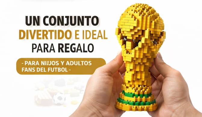 Trofeo Oficial de la Copa Mundial de la FIFA – Maqueta 3D Coleccionable con Minifigura, Kit Creativo Tipo Bloques Compatible, Regalo Ideal para Niños y Adultos Fans del Fútbol