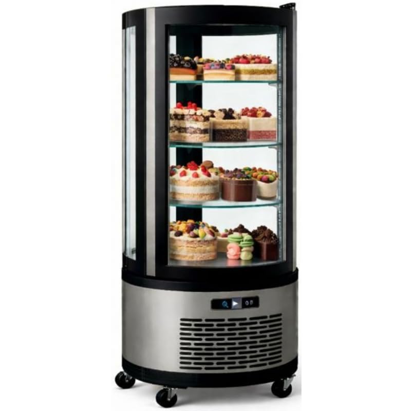 Vitrine Réfrigérée Panoramique Ronde 100L – LED – Rotative – 2/+8°C