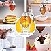 Hunnibi 8oz No Drip Glass Honey Dispenser with Plastic Top - Honeycomb-Style Syrup Server and Bee-Themed Storage Jar with Stand - 6