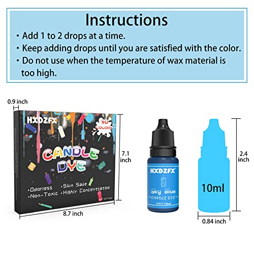 Candle Dye 30 Colors Liquid Oil-Based Dye Kit For Diy Candle Making, Highly Concentrate Oil-Based Dye For Soy Wax Dyes, Beeswax, Gel Wax, Paraffin Wax - Each 0.35Oz/10Ml #TOP2