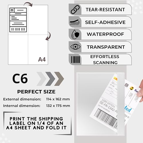 RAGO® Versandtaschen Plastik Warensendung S-10 Stück I M-10 Stück I L-10 Stück +Lieferscheintaschen C6 I Versandbeutel Selbstklebend und Blickdicht I Plastiktüten Verschließbar I Ideal für Vinted