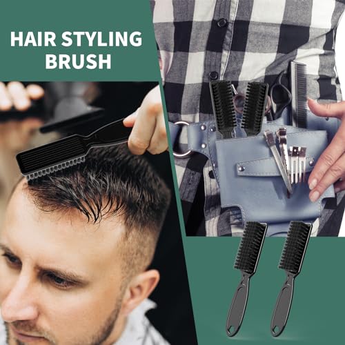 SQULIGT 6 Pcs Barber Clipper Brush Blade Trimmer Cleaning Brush Set Duster Manicure Nylon Brush Hair Styling Tool (Black)