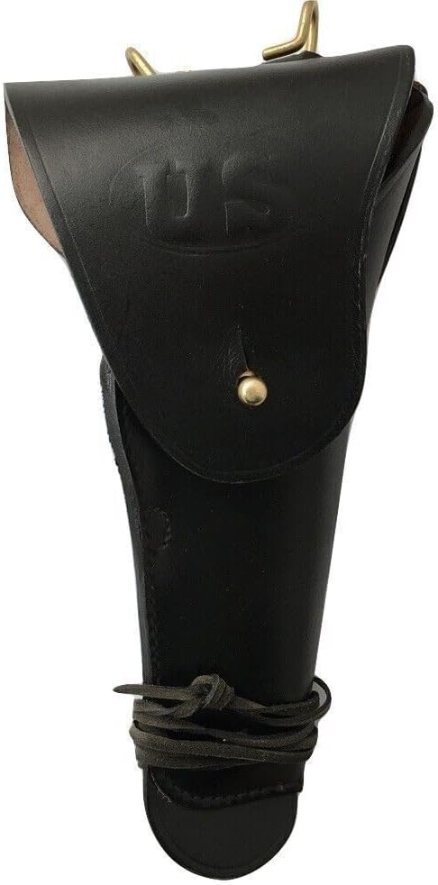 WWII Leather Utility Colt .45 M1911 Hip Holster Embossed US Holster Flap with Brass Hardware with Copper Rivets