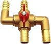 4-way Automobile Heating Water Valve, Brass Automotive Integrated Manual Control Valve, Heater Core Bypass 3/4in