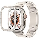 NINKI Bezel Styling Compatible with Apple Watch Ultra 49mm Metal Bezel Ring & Tempered Glass,Anti Sc