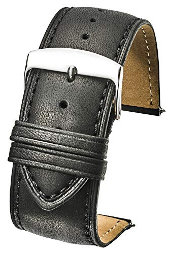 Alpine Black 28mm Leather Watch Band