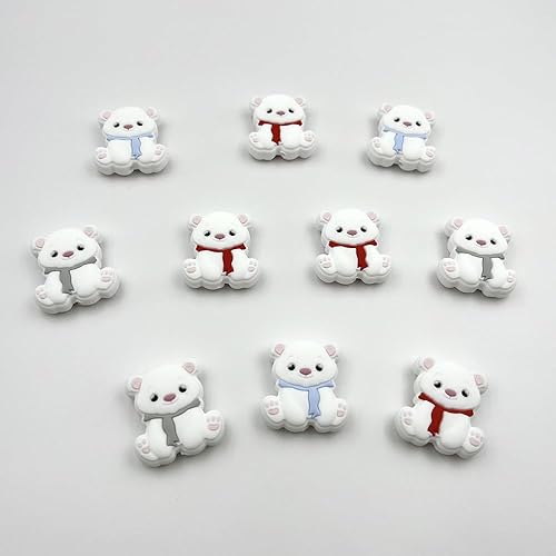 Vista 26 de 16 cuentas de lazo de silicona, cuentas focales cortadas en forma de lazo, cuentas focales para hacer llaveros y pulseras de bricolaje para hacer