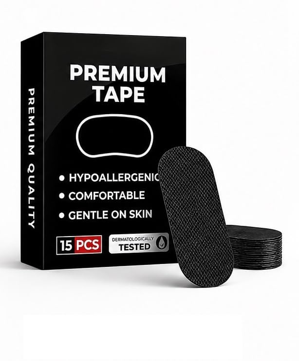 Sleep Strips Mouth Tape for Sleeping – Anti-Snoring Strips for Nose Breathing, Snore Reduction & Better Sleep | Hypoallergenic Adhesive Mouth Stickers for Kids & Adults (Strips) (Pack of 15)-image-11