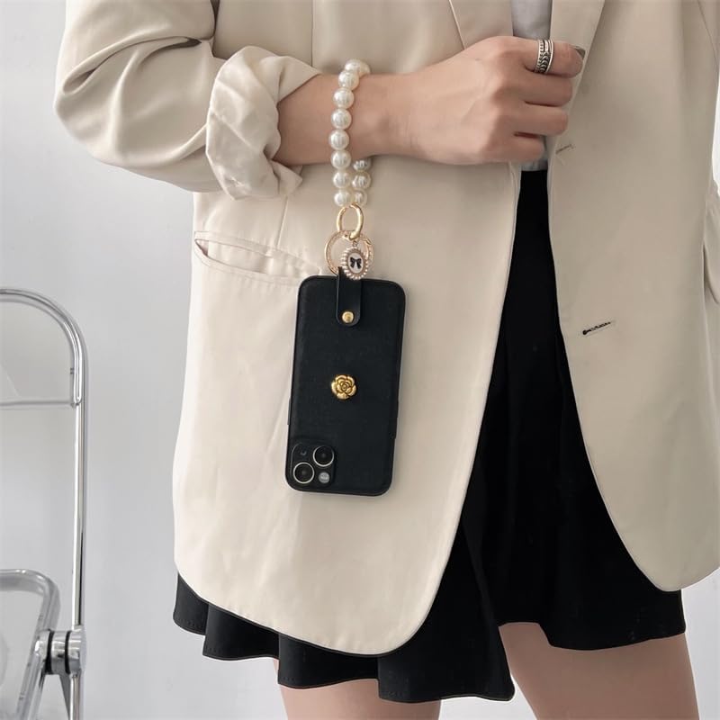 FINON for iPhone 14 用 ケース スマホケース 韓国 おしゃれ 韓国 かわいい パールチェーン ショルダーストラップ