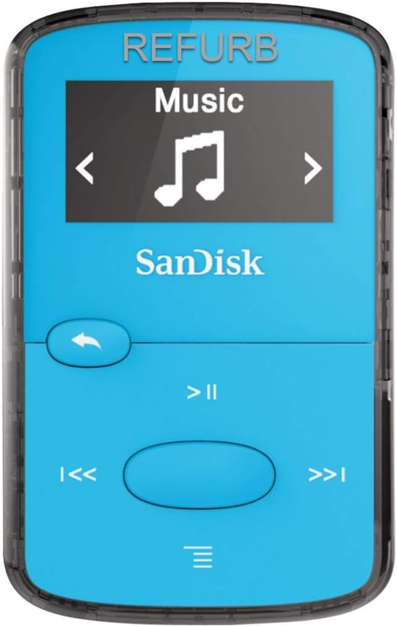 SanDisk 8GB Clip Jam MP3 Player Blue SDMX26-008G-G46B (Renewed)