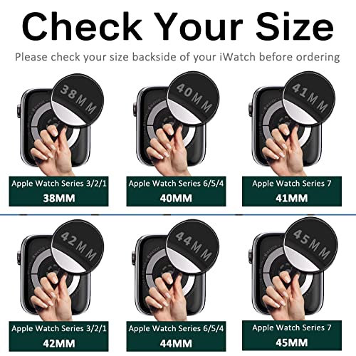 Miimall Compatible for Apple Watch 41mm/40mm/38mm Leather Strap, Genuine Leather Adjustable Band with Stainless Steel Buckle - Image 2