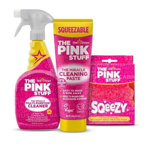 Stardrops The Pink Stuff Miracle Cleaning Paste Bundle with Spray & Sponge