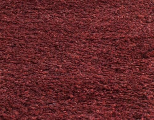 Image of FIASCO Polyester Shaggy Bedside Runner, Soft Indoor Modern Shaggy, Soft Rugs for- Living Room, Dinning Room, Office, Bedroom & Hallway Carpet Rugs Size 5X7 Meroon