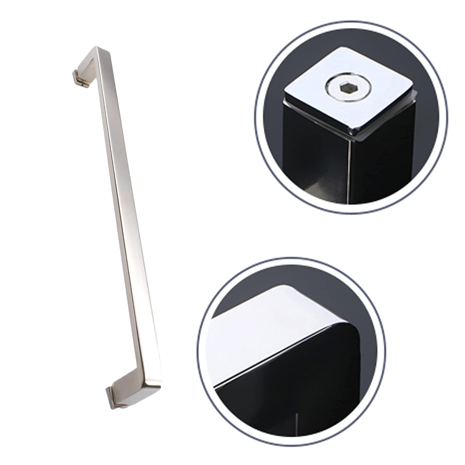 Poignée de porte de salle de bain pour porte en verre, poignée de porte en verre finition chromée, remplacement du bouton de porte/440 mm