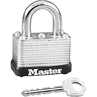 Master Lock Silver Laminated Steel Warded Padlock only border=