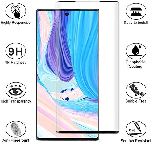 [2+2Pack] Galaxy Note 10 plus Screen Protector Tempered Glass Include 2 Camera Lens Protector Tempered Glass Screen Protector for Galaxy Note 10 plus