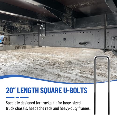 Image of 20 Inch Square Bend U-Bolt Kit for Truck Chassis