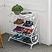 Q-HL Schuhregal,Shoe Storage,Schuhablage, 4-stufig stapelbar und erweiterbar mit verstellbaren Fachböden, Flur-Schuhablage-Organizer mit Metallrahmen (Color : White)