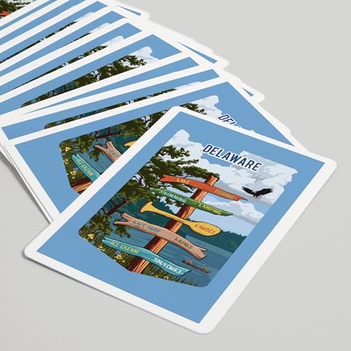 Baraja de 52 cartas tamaño póker Delaware Signpost Lake Eagle miniatura 5