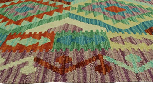 Noori Rug - Premium & Luxury Imported - Handmade Sangat Flatweave Alison Runner - Purple - Rust, 2'8" X 6'4" - Entryway - Kitchen - Bedroom #TOP4