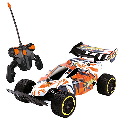 Dickie Toys RC Speed Hopper, ferngesteuertes Spielzeugauto mit gefederten Radgabeln für Jungen und Mädchen ab 6 Jahren, 2-Kanal Funkfernsteuerung, Rennauto mit 10 km/h für Stunts, Draußen und Drinnen