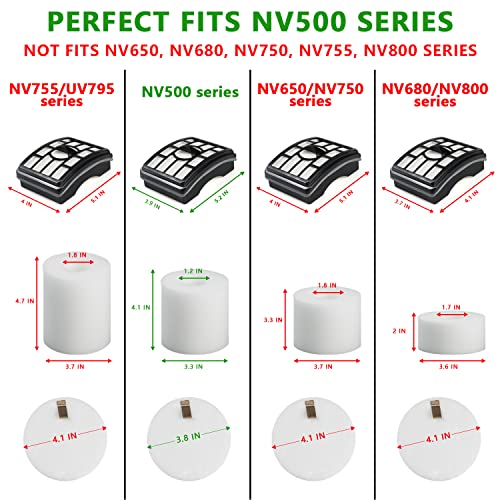 Nv500 Filter Replacement For Shar-K Rotator Pro Lift-Away Nv501, Nv502, Nv503, Nv505, Nv510, Nv520, Nv552, Uv560, Zu780, Zu782, Zu785, Replace Xff500 & Xhf500, 2 Post + 4 Foam & Felt Filters #TOP1