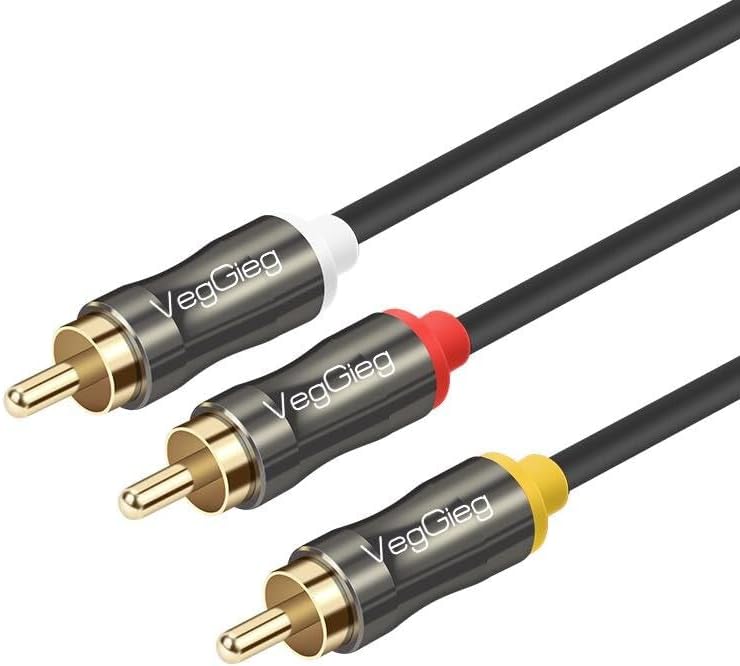 VegGieg 3 RCA to 3 RCA Ses ve Görüntü Kablosu 5 Metre
