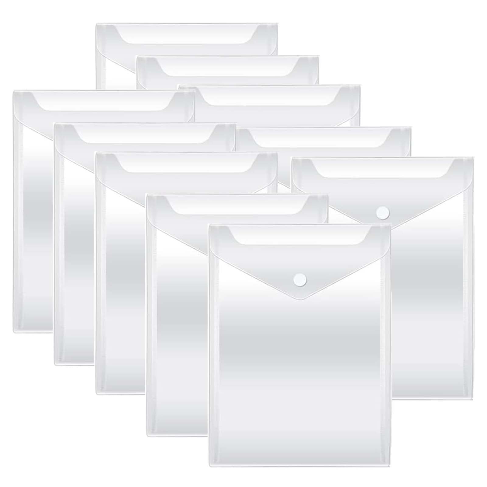 10-Pack Press-Stud A4 Document Wallets