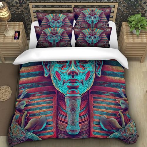 Parure de lit Pharaon art numérique 3D microfibre de luxe super douce 135x200