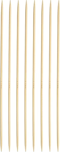 Miniatura 16 de HARFINGTON 8 agujas de tejer de bambú de doble punta tamaño US 11 (0.315 in) 7.9 pulgadas (7.9 in) rectas para proyectos de hilo de tejer artesanías