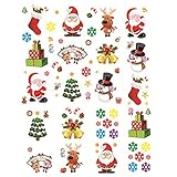 ⛄10 Patrones distintos: Copos de nieve, Papá noel y renos, Merry Christmas, árbol de navidad, muñeco de nieve, campanillas, calcetín de navidad, etc.; Tamaño: 16 x 12cm