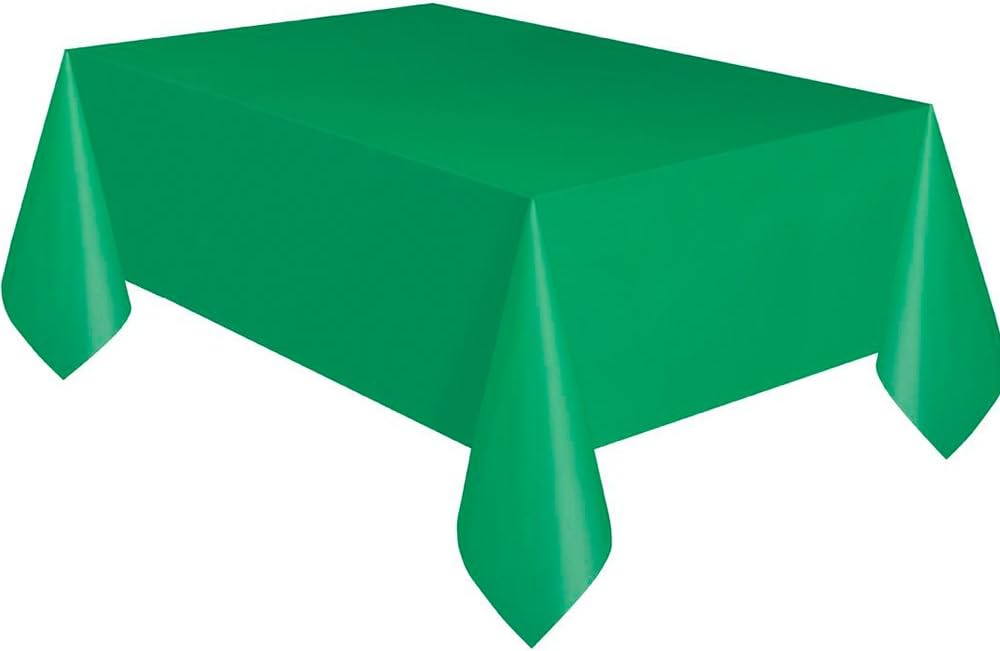 Unique Solid Emerald Green Rectangular Plastic Table Cover (137cm x 274cm) 1 Count - Elegant & Durable Tablecloth for Parties, Events, and Home Use