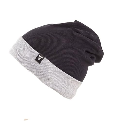 Kit 2 Gorros Toucas Brohood Canelado Bicolor Preto Cinza