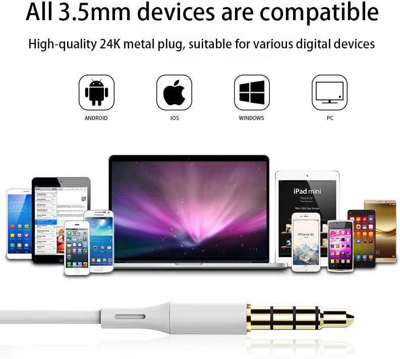 Image of 3.5MM Deep Bass for O PPO Reno Series Wired Earphone Wired (White, in the Ear)