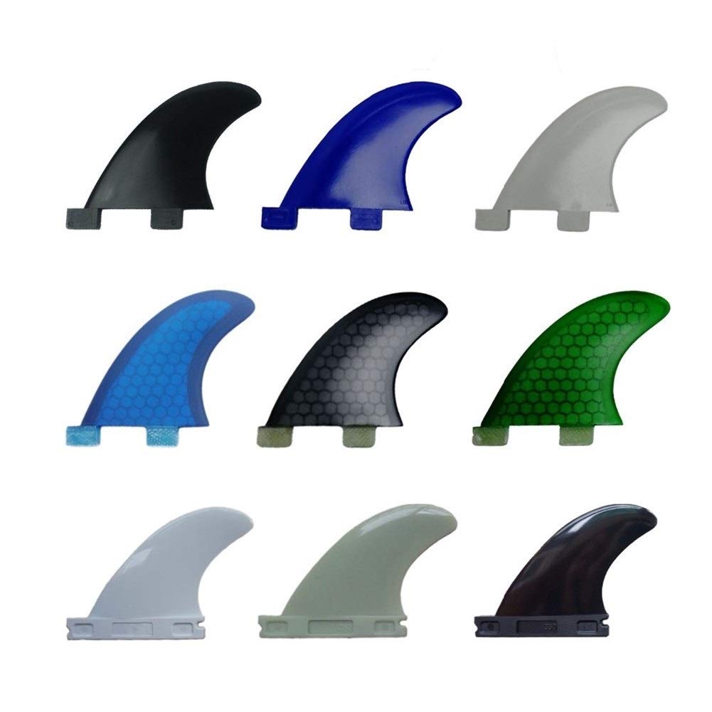 Aletas Aleta Tabla de Surf Surf Surboard Aletas GL Surf Fin (2pcs) (Color : Smoke Fiberglass)