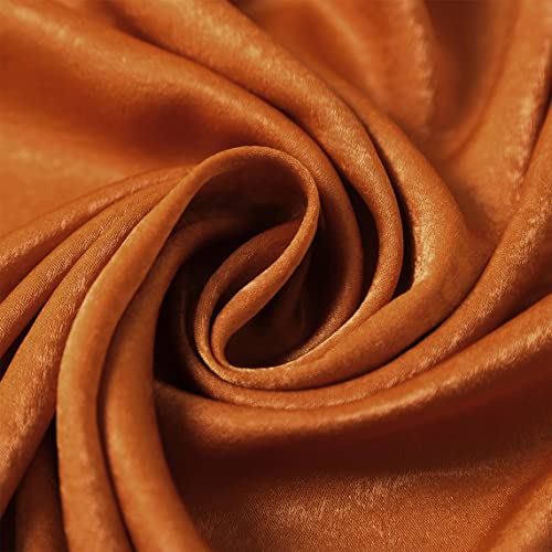 Sherway 2 Panels 4.8 Feet X 10 Feet Burnt Orange Thick Satin Wedding Backdrop Drapes, Non-Transparent Window Curtains For Party Ceremony Stage Decoration #TOP5