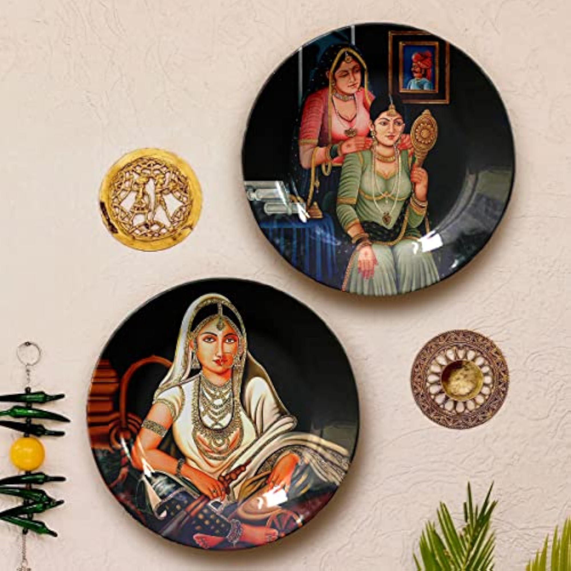 Indian Traditional Art Decorative Ceramic Wall Plates