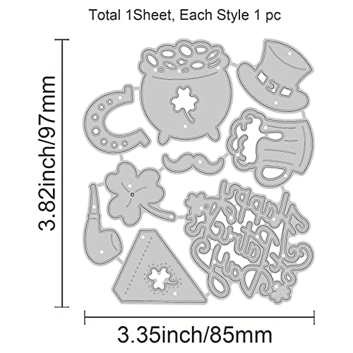 GLOBLELAND Happy Saint. Patrick's Day Clover Metal Cutting Dies Embossing Die Cuts Stencil Template templates for DIY Scrapbooking Album Decorative Card Making - Image 2