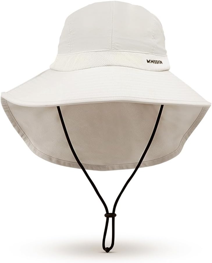 Cooling Sun Defender Sun Hat, UPF 50 UV Protection for Men Women, Wide Brim Outdoor Hat for Hiking, Fishing, Beach, Gardening (Glacier Grey)