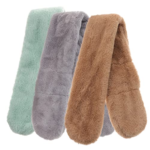 3pcs Boys Girls Boys and Girls Winter Warm Scarf Plush Cashmere Neck Warmer for Cold Weather