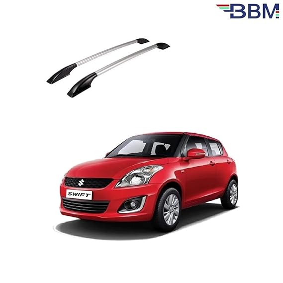 BBM Car Sporty Look Roof Rails Silver & Black Combination Comes with Durable Material/Adhesive
