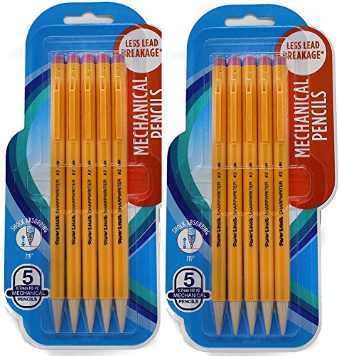 Papermate 3037631PP SharpWriter Mechanical Pencils, Twistable Tip, 0.7 Mm, 2 Blisters of 5 Pencils.
