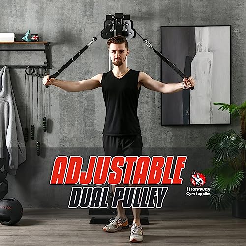 Wall Mounted Cable Crossover - Adjustable Home Gym Equipment - 18 Positions Double Bar Track - Linear Motion Bushing Carriages - Multi-Height Pulley Arms - 250kg Complete Home Workout Solution - Image 3