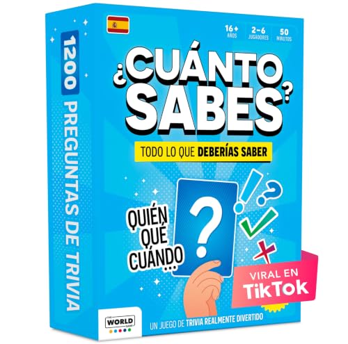 ¿Cuánto sabes? - Juegos de mesa adulto con 1200 Preguntas - Divertido Juego Mesa - Juegos de cartas de Trivial para Familia con Adolescentes y Adultos - Regalo Chico - Juego de Fiesta - En Español